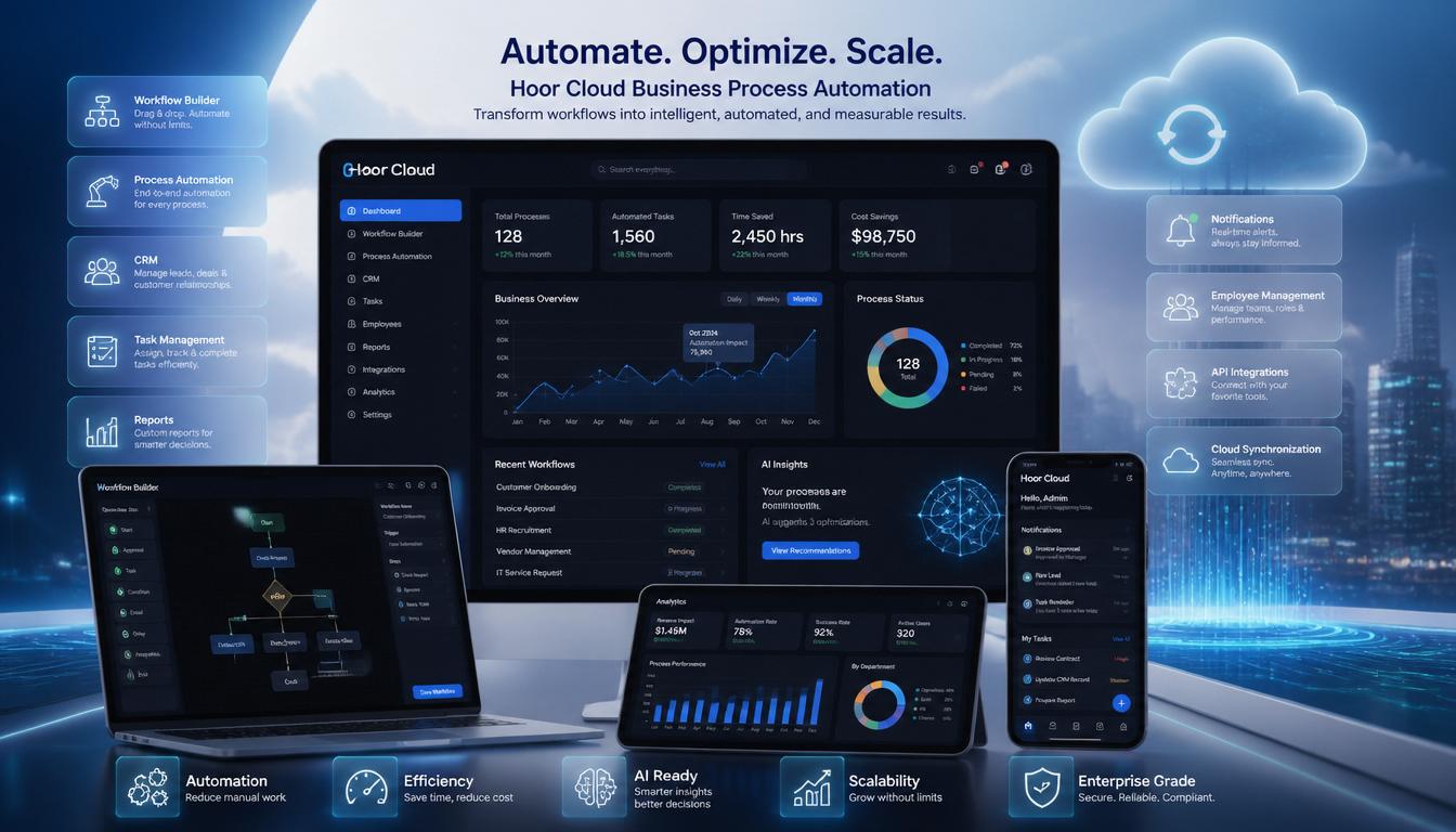 System zur Geschäftsautomatisierung mit Management-Dashboard, Workflows und intelligenten Berichten